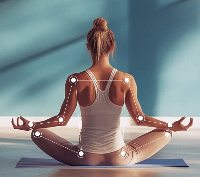 Woman sit on the flor in lotos pose